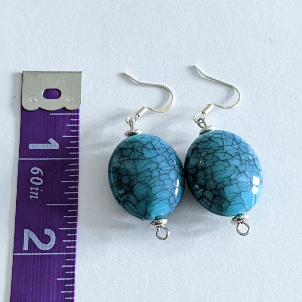 Handmade beaded dangle earrings